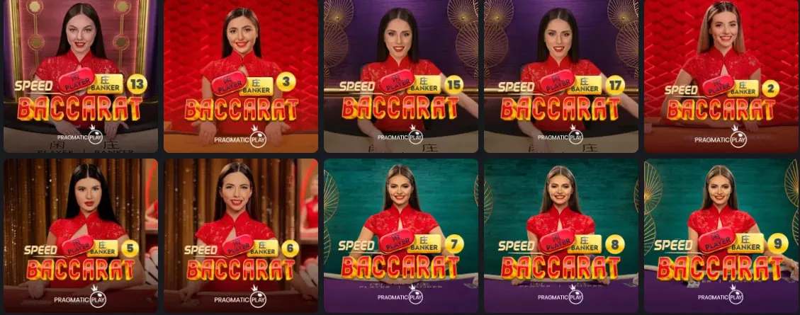 luckyboom casino baccarat tables