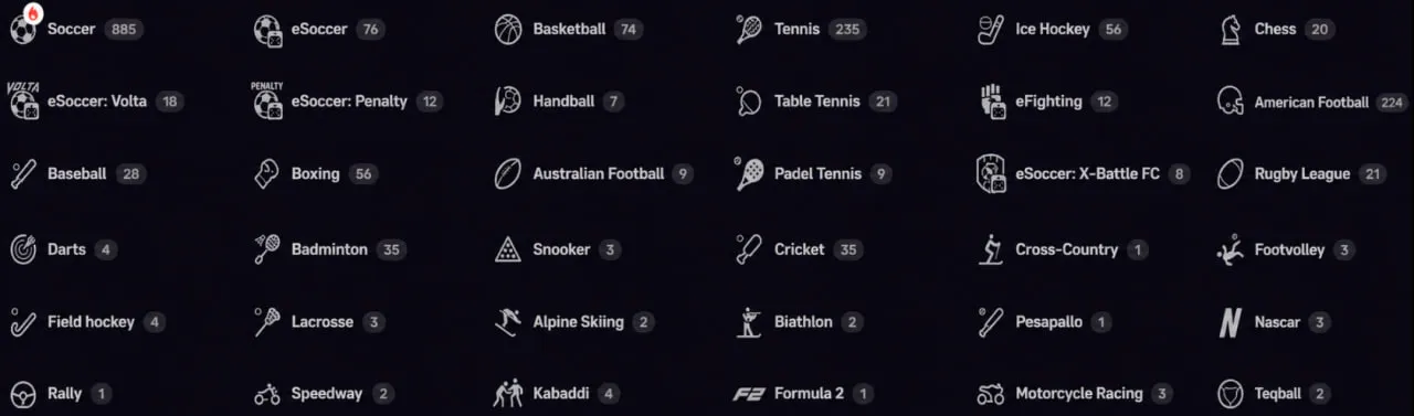 luckyboom casino sports categories